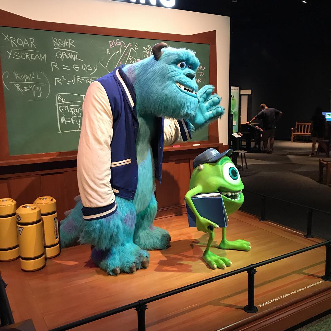 Mike and Sully in MU gear at the Science Museum of Minnesota